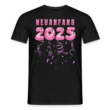 Jahreswechsel NEUANFANG 2025 Neujahr Party - Männer T-Shirt - Schwarz - Vorne - AI Model Male 178 light (178cm)