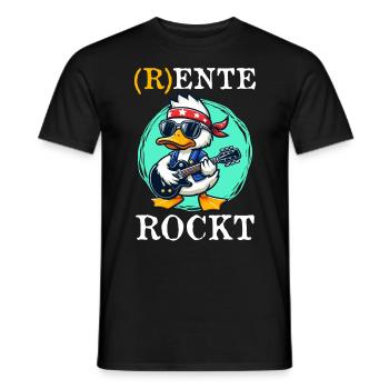 R ENTE ROCKT Lustiges Ruhestand Rentner - Männer T-Shirt - Schwarz - Vorne - AI Model Male 178 light (178cm)