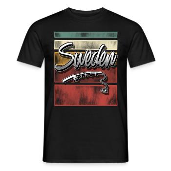 Schweden Angeln Fischen - Männer T-Shirt - Schwarz - Vorne - AI Model Male 178 light (178cm)