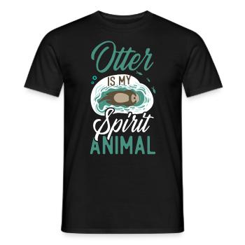 Otter Otter Is My Spirit Animal - Men's T-Shirt - black - Front - AI Model Male 178 light (178cm)