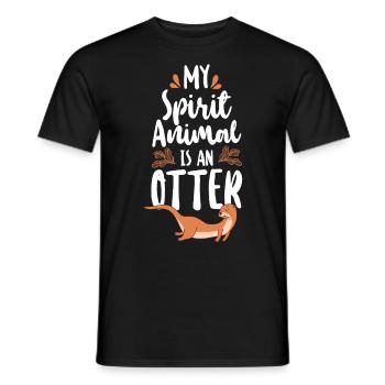 Otter My Spirit Animal Is An Otter - Men's T-Shirt - black - Front - AI Model Male 178 light (178cm)