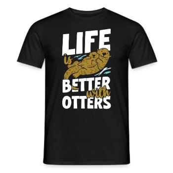 Otter Life Is Better With Otters - Men's T-Shirt - black - Front - AI Model Male 178 light (178cm)