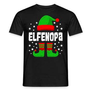 ELFEN OPA Lustiges Großvater Weihnachten Opi - Männer T-Shirt - Schwarz - Vorne - AI Model Male 178 light (178cm)