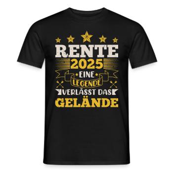 RENTE 2025 EINE LEGENDE VERLÄSST DAS GELÄNDE - Männer T-Shirt - Schwarz - Vorne - AI Model Male 178 light (178cm)