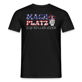 Feuerwerk MACH PLATZ ICH BÖLLER HIER! Lustiges - Männer T-Shirt - Schwarz - Vorne - AI Model Male 178 light (178cm)