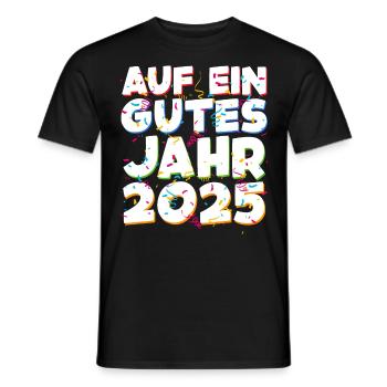 Silvester Party AUF EIN GUTES JAHR 2025 Feuerwerk - Männer T-Shirt - Schwarz - Vorne - AI Model Male 178 light (178cm)