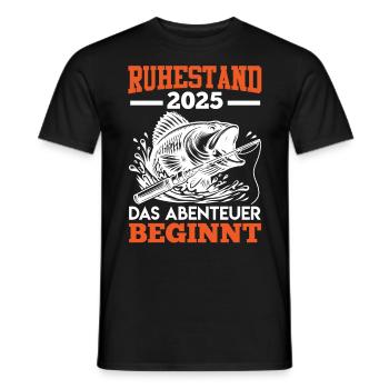RUHESTAND 2025 DAS ABENTEUER BEGINNT Lustiges - Männer T-Shirt - Schwarz - Vorne - AI Model Male 178 light (178cm)