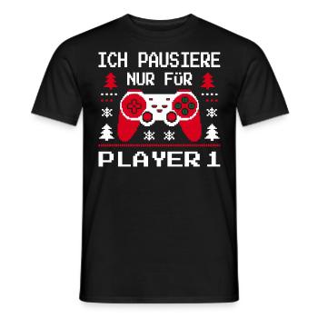 Gamer Gaming Gamer Gaming Christmas - Men's T-Shirt - black - Front - AI Model Male 178 light (178cm)
