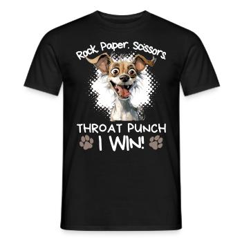 Roche Papier Ciseaux Jack Russell Sarcasme Humour - T-shirt homme - noir - Devant - AI Model Male 178 light (178cm)