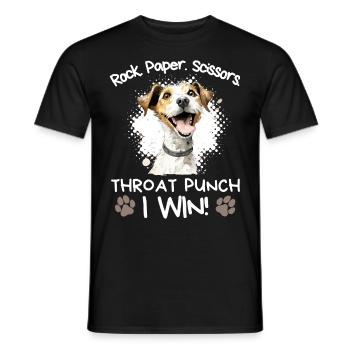 Roche Papier Ciseaux Jack Russell Terrier Humour - T-shirt homme - noir - Devant - AI Model Male 178 light (178cm)