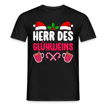 Glühwein HERR DES GLÜHWEINS Lustiges Weihnachts - Männer T-Shirt - Schwarz - Vorne - AI Model Male 178 light (178cm)