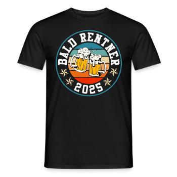 Ruhestand BALD RENTNER 2025 Rente Großeltern - Männer T-Shirt - Schwarz - Vorne - AI Model Male 178 light (178cm)