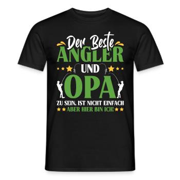 Opi BESTER ANGLER UND OPA SEIN IST NICHT EINFACH - Männer T-Shirt - Schwarz - Vorne - AI Model Male 178 light (178cm)