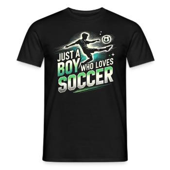 Football Joueur de football, Joueur de football Garçon - T-shirt homme - noir - Devant - AI Model Male 178 light (178cm)