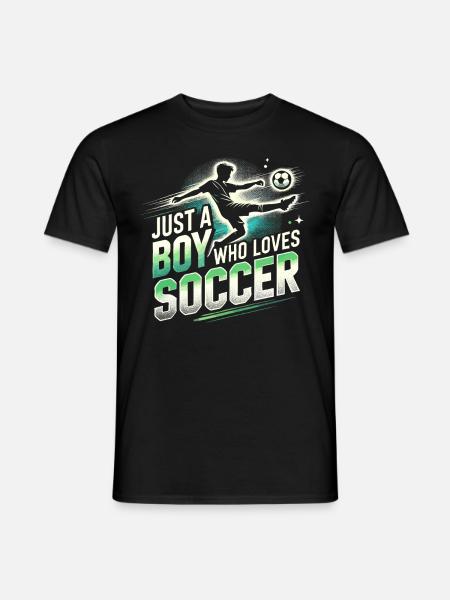 Fußball Fußballer, Fussballspieler Junge - Männer T-Shirt - Schwarz