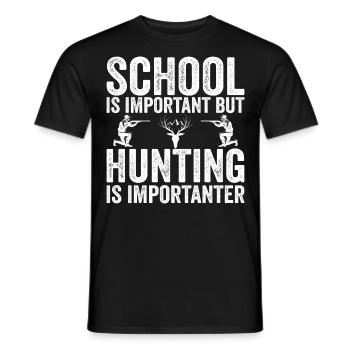 Die Schule ist wichtig, aber die Jagd ist noch wichtiger - Männer T-Shirt - Schwarz - Vorne - AI Model Male 178 light (178cm)