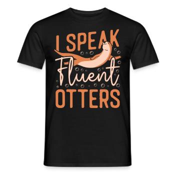 Otter I Speak Fluent Otter - Männer T-Shirt - Schwarz - Vorne - AI Model Male 178 light (178cm)
