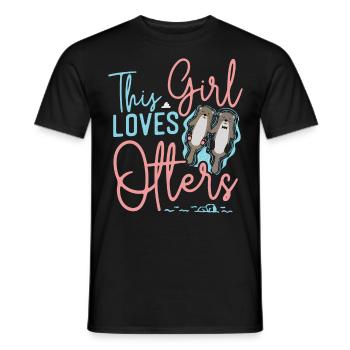 Otter Girl This Girl Loves Otters - Men's T-Shirt - black - Front - AI Model Male 178 light (178cm)