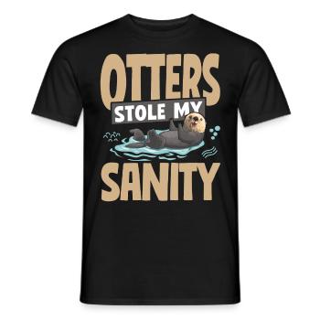 Otter Otters Stole My Sanity - Men's T-Shirt - black - Front - AI Model Male 178 light (178cm)