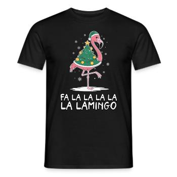 Fa La La Lamingo Funny Christmas Flamingo - Men's T-Shirt - black - Front - AI Model Male 178 light (178cm)