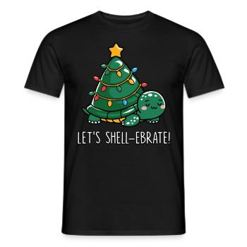 Écarquillage Mignonne Tortue de Noël - T-shirt homme - noir - Devant - AI Model Male 178 light (178cm)