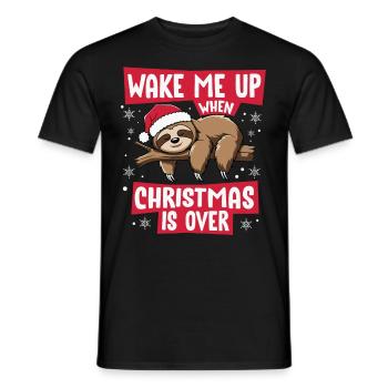 Wake Me Up Lustiges Weihnachtsfaultier Weihnachten - Männer T-Shirt - Schwarz - Vorne - AI Model Male 178 light (178cm)
