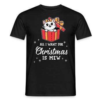 Tout ce que je veux pour Noël, c’est miaou chat mignon - T-shirt homme - noir - Devant - AI Model Male 178 light (178cm)