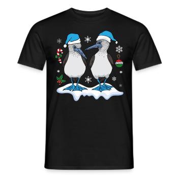 Blaufußtölpel Weihnachten - Männer T-Shirt - Schwarz - Vorne - AI Model Male 178 light (178cm)