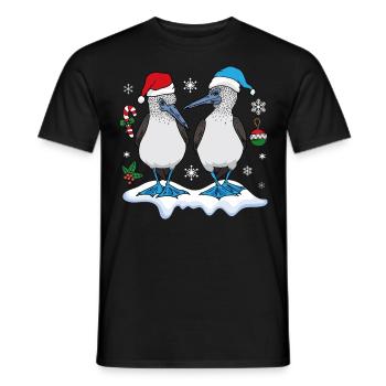 Blue-footed boobies seabirds Christmas - Men's T-Shirt - black - Front - AI Model Male 178 light (178cm)