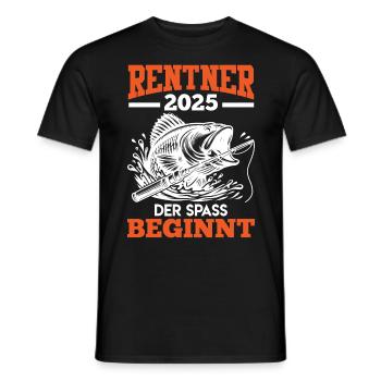 Ruhestand RENTNER 2025 DER SPASS BEGINNT - Männer T-Shirt - Schwarz - Vorne - AI Model Male 178 light (178cm)