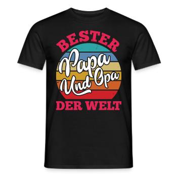 Großvater BESTER PAPA UND OPA DER WELT Opi - Männer T-Shirt - Schwarz - Vorne - AI Model Male 178 light (178cm)