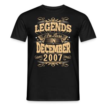 Légende de l’anniversaire de décembre 2007 - T-shirt homme - noir - Devant - AI Model Male 178 light (178cm)