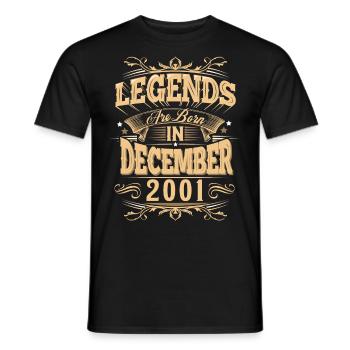 Légende de l’anniversaire de décembre 2001 - T-shirt homme - noir - Devant - AI Model Male 178 light (178cm)