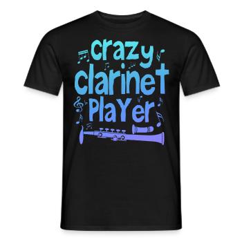 Crazy clarinet player - Men's T-Shirt - black - Front - AI Model Male 178 light (178cm)