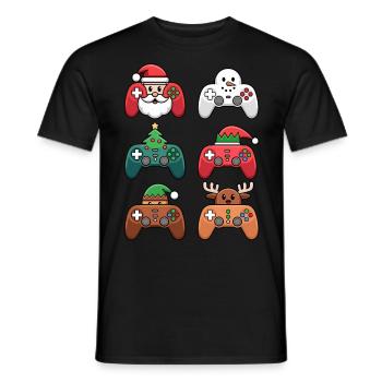Gamer Gaming Gamer Gaming Christmas - Men's T-Shirt - black - Front - AI Model Male 178 light (178cm)