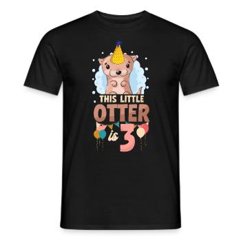 Otter Birthday This Little Otter - Men's T-Shirt - black - Front - AI Model Male 178 light (178cm)