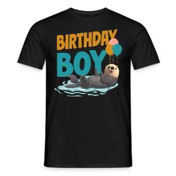 Otter Birthday Boy Birthday Boy - Männer T-Shirt - Schwarz - Vorne - AI Model Male 178 light (178cm)