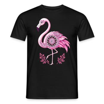 Mandala Flamingo Flamingo Wasservogel Flamingo - Männer T-Shirt - Schwarz - Vorne - AI Model Male 178 light (178cm)
