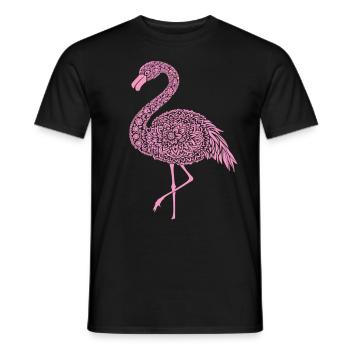Mandala Flamingo Flamingo Wasservogel Flamingo - Männer T-Shirt - Schwarz - Vorne - AI Model Male 178 light (178cm)