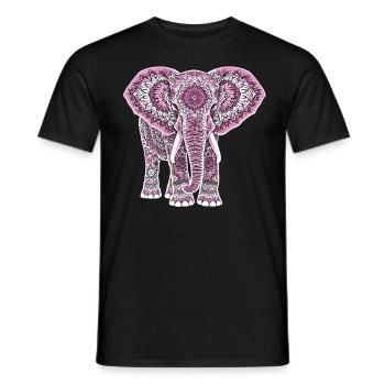 Mandala Elefant Elefanten Spiritueller Mandala - Männer T-Shirt - Schwarz - Vorne - AI Model Male 178 light (178cm)