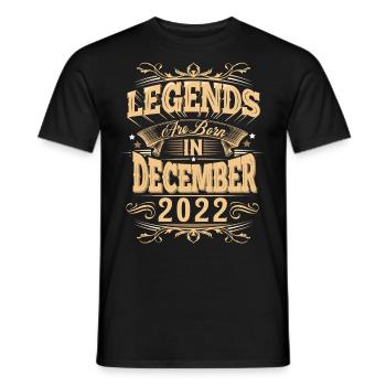 December 2022 Birthday Legend - Men's T-Shirt - black - Front - AI Model Male 178 light (178cm)