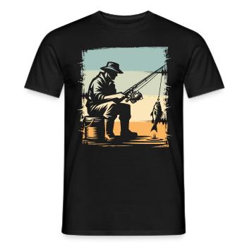 Fishing Anglers Fishing - Men's T-Shirt - black - Front - AI Model Male 178 light (178cm)