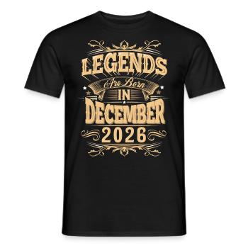 December 2026 Birthday Legend - Men's T-Shirt - black - Front - AI Model Male 178 light (178cm)