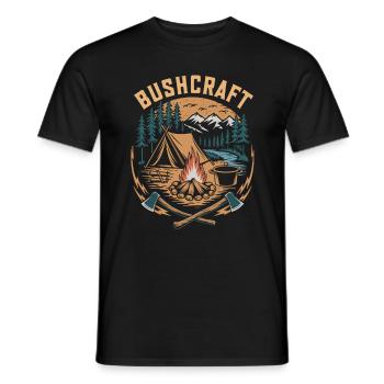 Bushcraft - T-shirt homme - noir - Devant - AI Model Male 178 light (178cm)