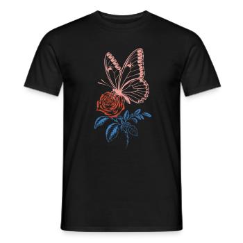Papillon Rose - T-shirt homme - noir - Devant - AI Model Male 178 light (178cm)