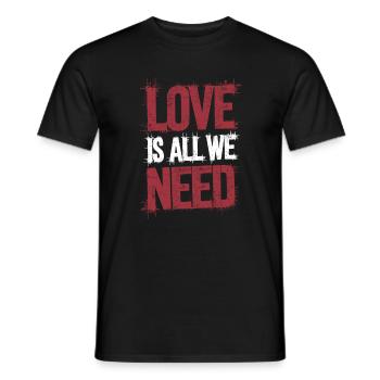 L’amour est tout ce dont nous avons besoin - T-shirt homme - noir - Devant - AI Model Male 178 light (178cm)