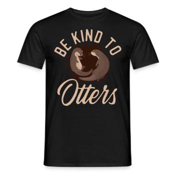 Loutre Jeu de mots Soyez gentil avec les loutres - T-shirt homme - noir - Devant - AI Model Male 178 light (178cm)