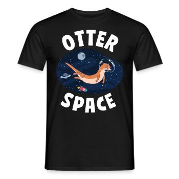 Otter Pun Astronaute des sciences de l’espace - T-shirt homme - noir - Devant - AI Model Male 178 light (178cm)