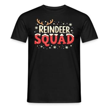 Reindeer Squad Reindeer Christmas Reindeer Xmas - Men's T-Shirt - black - Front - AI Model Male 178 light (178cm)