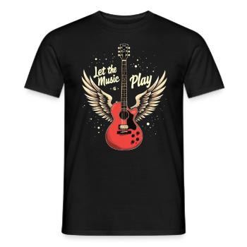 Let the Music Play Gitarren Gitarre - Männer T-Shirt - Schwarz - Vorne - AI Model Male 178 light (178cm)